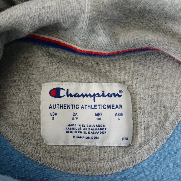 Champion Sweater Mens Large Blue Casual Pullover Hoodie Sweatshirt - Picture 9 of 11